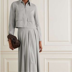 AKRIS Cropped wool jacket Grey 10